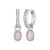 M by Monte Luna Rhodium-Plated Sterling Silver Lab-Created Opal & Lab-Created Diamond October Birthstone Charm Huggie Earrings