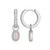 M by Monte Luna Rhodium-Plated Sterling Silver Lab-Created Opal & Lab-Created Diamond October Birthstone Charm Huggie Earrings