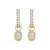 M by Monte Luna Gold-Plated Sterling Silver Lab-Created Opal & Lab-Created Diamond October Birthstone Charm Huggie Earrings