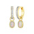 M by Monte Luna Gold-Plated Sterling Silver Lab-Created Opal & Lab-Created Diamond October Birthstone Charm Huggie Earrings