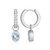 M by Monte Luna Rhodium-Plated Sterling Silver Aquamarine & Lab-Created Diamond March Birthstone Charm Huggie Earrings