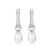 M by Monte Luna Rhodium-Plated Sterling Silver Cultured Freshwater Pearl & Lab-Created Diamond Huggie Earrings