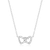 M by Monte Luna Rhodium-Plated Sterling Silver Lab-Created Diamond Open Twin Heart Necklace
