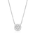 M by Monte Luna Rhodium-Plated Sterling Silver Lab-Created Diamond Heart Emblem Cushion Necklace