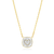 M by Monte Luna Gold-Plated Sterling Silver Lab-Created Diamond Heart Emblem Cushion Necklace