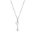 M by Monte Luna Rhodium-Plated Sterling Silver Lab-Created Diamond Skeleton Key Pendant Necklace