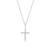 M by Monte Luna Rhodium-Plated Sterling Silver Lab-Created Diamond Cross Pendant Necklace