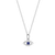 M by Monte Luna Rhodium-Plated Sterling Silver Lab-Created Sapphire & Lab-Created Diamond Evil Eye Pendant Necklace