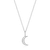 M by Monte Luna Rhodium-Plated Sterling Silver Lab-Created Diamond Crescent Pendant Necklace
