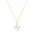 M by Monte Luna Gold-Plated Sterling Silver Lab-Created Diamond Letter "H" Initial Pendant Necklace