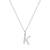 M by Monte Luna Rhodium-Plated Sterling Silver Lab-Created Diamond Letter "K" Initial Pendant Necklace