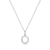 M by Monte Luna Rhodium-Plated Sterling Silver Lab-Created Diamond Letter "O" Initial Pendant Necklace