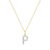 M by Monte Luna Gold-Plated Sterling Silver Lab-Created Diamond Letter "P" Initial Pendant Necklace