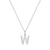 M by Monte Luna Rhodium-Plated Sterling Silver Lab-Created Diamond Letter "W" Initial Pendant Necklace