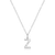 M by Monte Luna Rhodium-Plated Sterling Silver Lab-Created Diamond Letter "Z" Initial Pendant Necklace