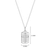 M by Monte Luna Rhodium-Plated Sterling Silver Cross Tag Lab-Created Diamond Pendant Necklace