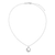 M by Monte Luna Rhodium-Plated Sterling Silver Crescent Medallion Lab-Created Diamond Pendant Necklace