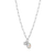 M by Monte Luna Rhodium-Plated Sterling Silver October Birthstone Lab-Created Opal & Lab-Created Diamond Mini Paperclip Necklace