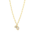 M by Monte Luna Gold-Plated Sterling Silver October Birthstone Lab-Created Opal & Lab-Created Diamond Mini Paperclip Necklace