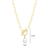M by Monte Luna Gold-Plated Sterling Silver Cultured Freshwater Pearl & Lab-Created Diamond Toggle-Look Paperclip Necklace