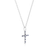 M by Monte Luna Rhodium-Plated Sterling Silver Cross Lab-Created Blue Sapphire & Lab-Created Diamond Pendant Necklace