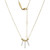 M by Monte Luna Gold-Plated Sterling Silver Trio Vertical Bar Lab-Created Diamond Necklace