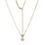 M by Monte Luna Gold-Plated Sterling Silver Barrel Charm Lab-Created Diamond Friendship Necklace