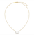 M by Monte Luna Gold-Plated Sterling Silver Open Oval Lab-Created Diamond Necklace