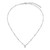 M by Monte Luna Rhodium-Plated Sterling Silver Lab-Created Diamond Lock Pendant Double Beaded Curb Chain Necklace