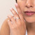 M by Monte Luna Rhodium-Plated Sterling Silver Lab-Created Diamond Mini-Heart Bypass Ring