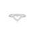 M by Monte Luna Rhodium-Plated Sterling Silver Lab-Created Diamond Open Heart Stackable Ring