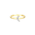 M by Monte Luna Gold-Plated Sterling Silver Lab-Created Diamond Crescent Statement Ring