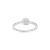 M by Monte Luna Rhodium-Plated Sterling Silver Lab-Created Diamond Cushion Stackable Ring