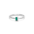 M by Monte Luna Rhodium-Plated Sterling Silver Lab-Created Emerald Baguette & Lab-Created Diamond Round Cluster Ring