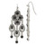 1928 Jewelry Silver-Tone Jet Black Glass Stones Chandelier Dangle French Wire Earrings, 73 mm