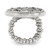 1928 Silver-Tone Black Enamel and Black Crystal Vintage Vine Pattern Stretch Ring, 10.1 mm - View 2