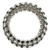 1928 Jewelry Silver-Tone Wide Jet Black and Clear Crystals and Acrylic Stones Stretch Bracelet - View 2