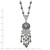1928 Jewelry Silver-Tone and Black-Plated Filigree Clear and Hematite Faceted Acrylic Beads 16 Inch Necklace with 3 Inch Extension - View 3