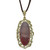 1928 Jewelry Brass-Tone Ornate Frame Purple Enamel Oval 30 Inch Faux Suede Cord Necklace