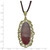 1928 Jewelry Brass-Tone Ornate Frame Purple Enamel Oval 30 Inch Faux Suede Cord Necklace - View 2