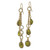 1928 Jewelry Brass-Tone Green Faceted Crystal Long Dangle French Wire Earrings, 79 mm - View 2