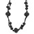 1928 Jewelry Jet Black Faceted Acrylic Beads Adjustabel 16 Inch Black Knotted Satin Cord Necklace with 3 Inch Extension