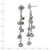1928 Jewelry Silver-Tone Hematite Glass Stone and Faceted Beads Cluster Long Dangle Earrings, 69 mm - View 3