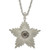 1928 Jewelry Large Silver-Tone Textured Hematite Epoxy Faceted Stone Center Star 32 Inch Necklace