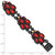 1928 Jewelry Black-Plated Faceted Red and Aurora Borealis Glass Stones 7.25 Inch Bracelet - View 4