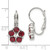 1928 Jewelry Silver-Tone Flower Shape Red and Clear Epoxy Stone Leverback Drop Earrings, 23 mm - View 3