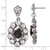 1928 Silver-Tone & Antiqued Black Flowers & Crystal Post Dangle Earrings, 41 mm - View 3