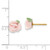 1928 Jewelry Gold-Tone Pink Porcelain Rose Stud Earrings, 10 mm - View 3