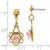 1928 Jewelry Gold-Tone Filigree Pink Porcelain Rose Dangle Earrings, 26 mm - View 3