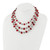 1928 Jewelry Silver-Tone Three Strand Red and Grey Epoxy Faceted Stone Adjustable 16 Inch Necklace with 3 Inch Extension - View 2